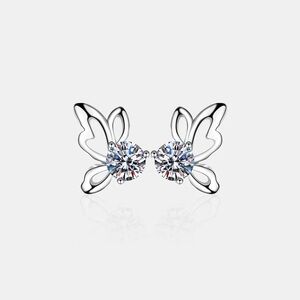 1 Carat Moissanite Butterfly Shape Earrings
